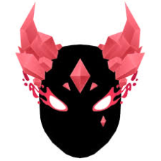red mask of flaming shards
